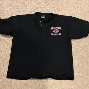 Harley-Davidson Black Henley Sturgis South Dakota Shirt